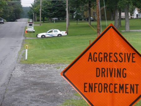 Example of high-visibility aggressive driving
enforcement.