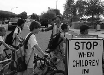 Programs such as Safe Routes to School employ tactics such as
adding crosswalks and crossing guards and encouraging parents to have their children walk or bike to school.